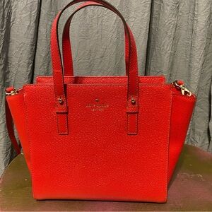 Kate Spade Red Leather Tote Bag